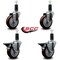 Service Caster 4'' Maroon Poly Wheel Swivel 1-1/4'' Expanding Stem Caster Set 2 Brakes, 4PK SCC-EX20S414-PPUB-MRN-2-PLB-2-114 - alternate 5